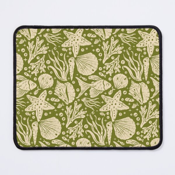 Item preview, Block Printing Sea Life on Green designed and sold by Simplulina.