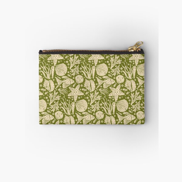 Item preview, Block Printing Sea Life on Green designed and sold by Simplulina.