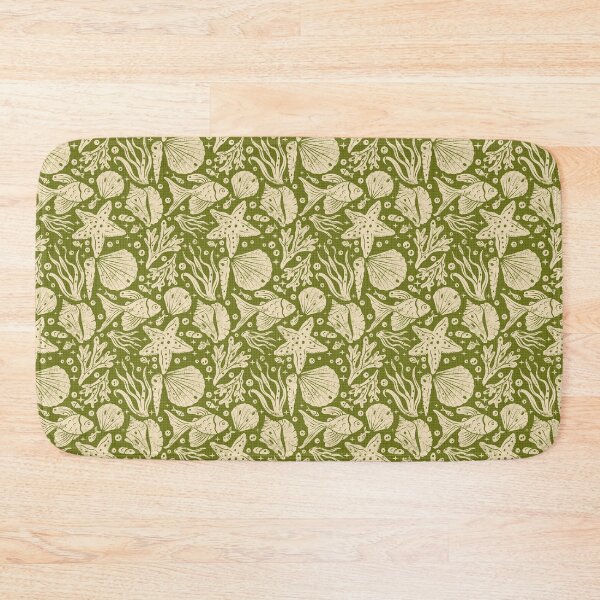 Item preview, Block Printing Sea Life on Green designed and sold by Simplulina.