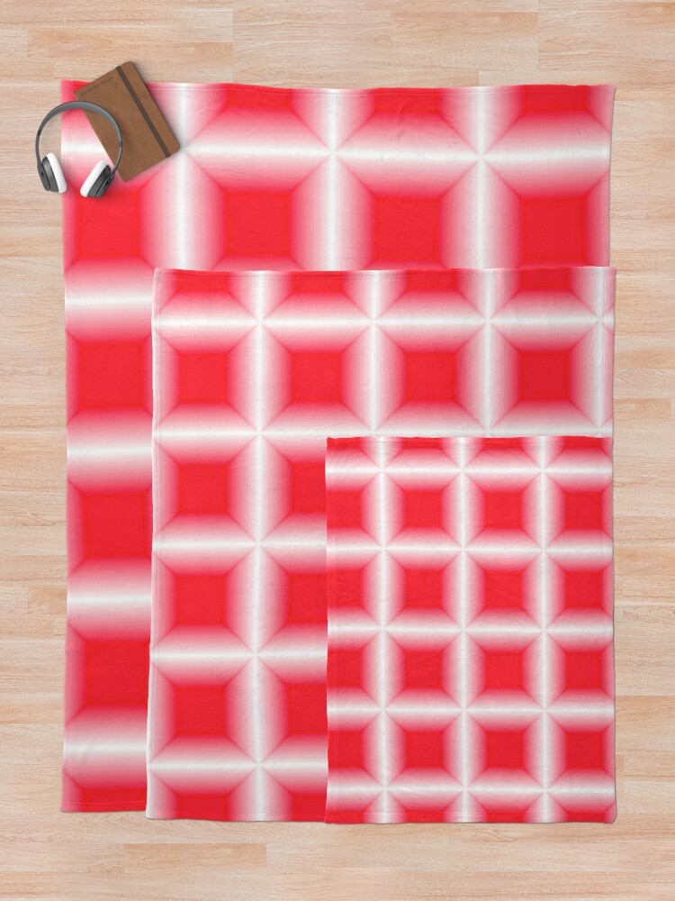Alternate view of Floating Rose Pink Squares Throw Blanket