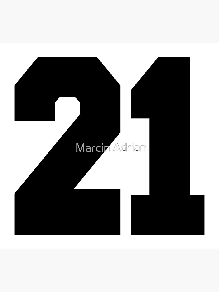 21 American Football Classic Vintage Sport Jersey Number for american football baseball or basketball 21 jersey number 21 Jersey Number 21 jersey 21 numbers on the back Photographic Print by Marcin Ad...