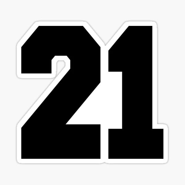 sport number 21 Sticker for Sale by Maelyn-Couch  Sports numbers, Sports  numbers font, Number stickers