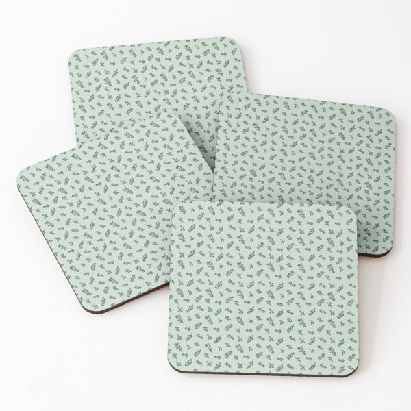 Item preview, Juniper Sprigs Navy and Green on Mint designed and sold by Cat Herold.