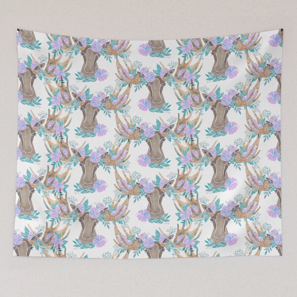 Item preview, Floral Moose – Pastel designed and sold by Cat Coquillette.