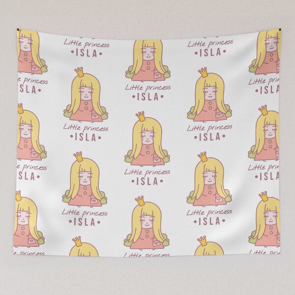 Item preview, Little princess Isla | Blonde girl with a crown on her head and a bag sits on the couch  designed and sold by AnnaRuz.