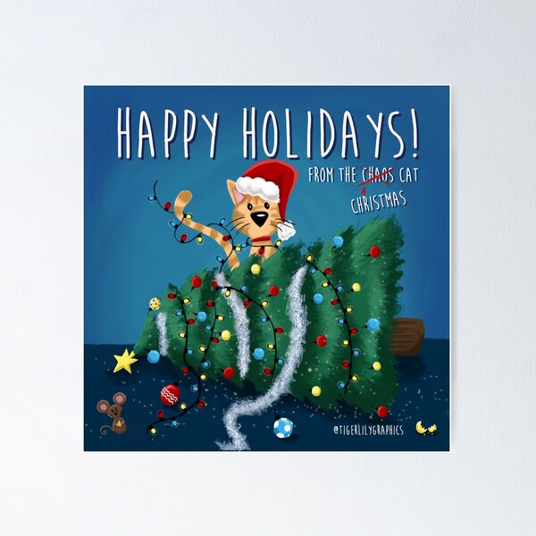 Item preview, Christmas Chaos Cat designed and sold by Becky Allen.