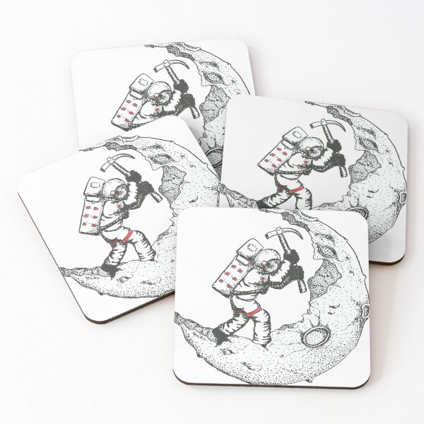 Item preview, Astronaut digging the crescent moon designed and sold by Crea-RiBo.
