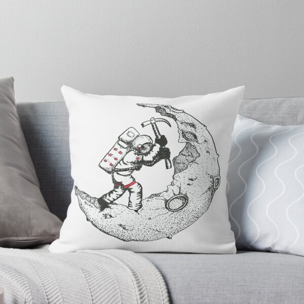 Item preview, Astronaut digging the crescent moon designed and sold by Crea-RiBo.