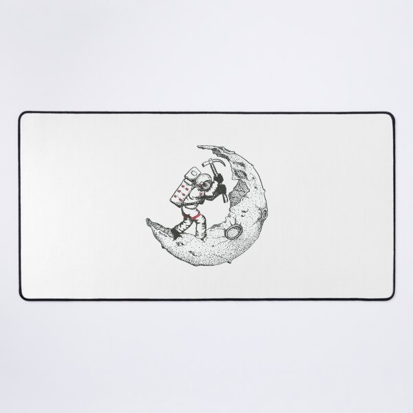 Item preview, Astronaut digging the crescent moon designed and sold by Crea-RiBo.
