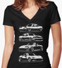 Generations. MX5 Miata Women's Fitted V-Neck T-Shirt