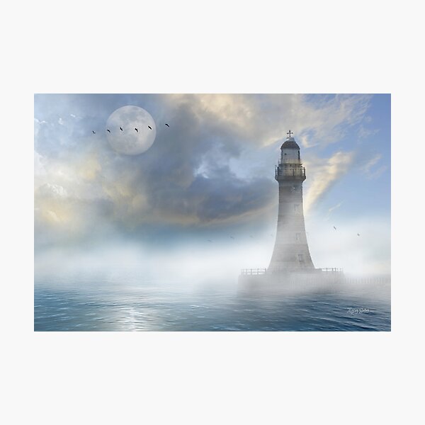 Item preview, Roker Lighthouse by Moonlight (The North Sea) designed and sold by MoragBates.