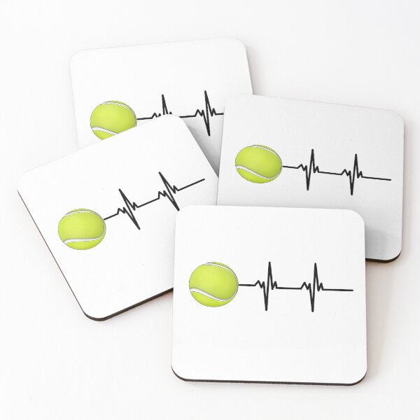 Item preview, Tennis Heartbeat T-Shirt - tennis Ball Heartbeat Tee, mug, stickers, bags designed and sold by BraveNewDesigns.