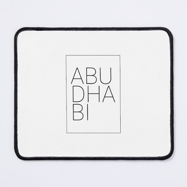 Item preview, Abu Dhabi Minimal City Names in Black and White Poster and Stickers designed and sold by skapastudios.