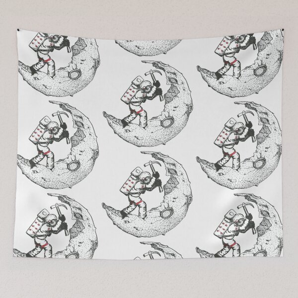Item preview, Astronaut digging the crescent moon designed and sold by Crea-RiBo.