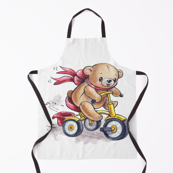 Item preview, drawing of a cyclist teddy bear designed and sold by socuteanimals.