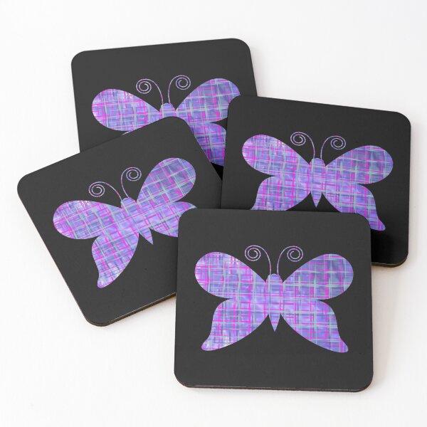 Item preview, Purple and Pink Geometric Pattern Butterfly Silhouette  designed and sold by AMSonArt.