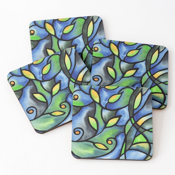 Item preview, Art Nouveau Batik Stained Glass Style Watercolor Art I  designed and sold by Irina Sztukowski.