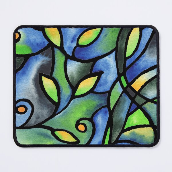 Item preview, Art Nouveau Batik Stained Glass Style Watercolor Art I designed and sold by Irina Sztukowski.