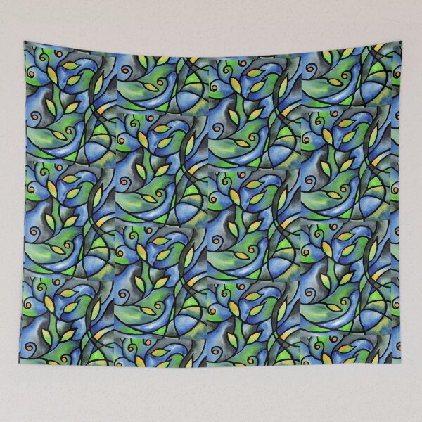 Item preview, Art Nouveau Batik Stained Glass Style Watercolor Art I  designed and sold by Irina Sztukowski.