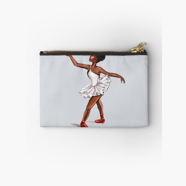 Item preview, Ballet in red shoes - ballerina doing pirouette in white tutu and red shoes  - brown skin ballerina designed and sold by Artonmytee.