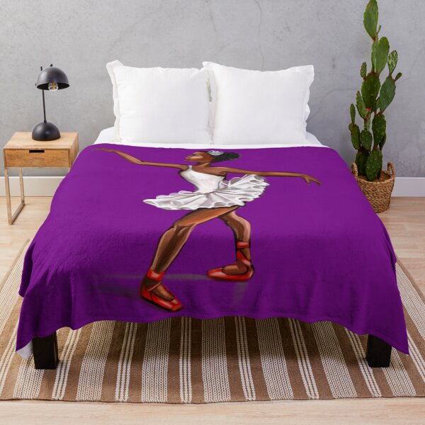 Item preview, Ballet in red shoes - ballerina doing pirouette in white tutu and red shoes  - brown skin ballerina designed and sold by Artonmytee.