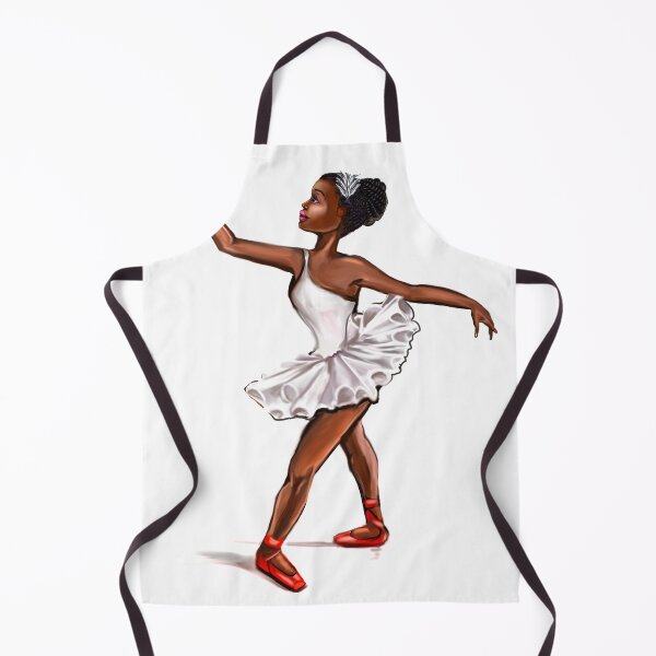 Item preview, Ballet in red shoes - ballerina doing pirouette in white tutu and red shoes  - brown skin ballerina designed and sold by Artonmytee.