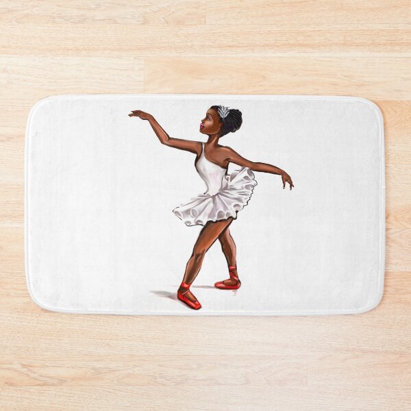 Item preview, Ballet con zapatos rojos - bailarina haciendo piruetas con tutú blanco y zapatos rojos - bailarina de piel marrón designed and sold by Artonmytee.