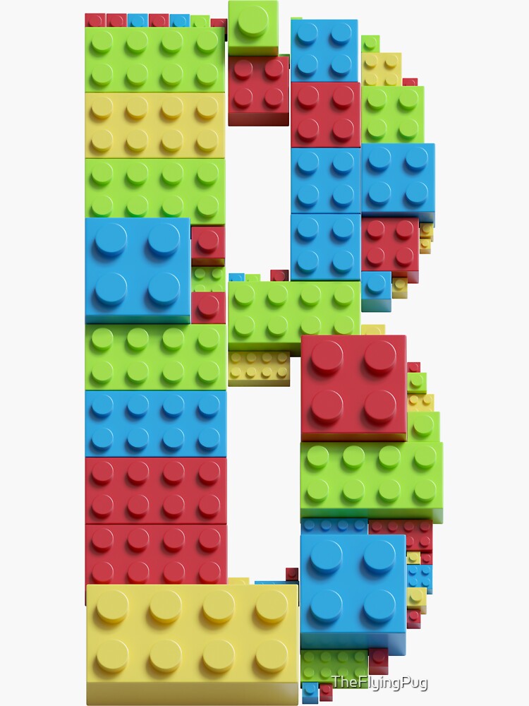 Building Brick Initial B in Primary Colors