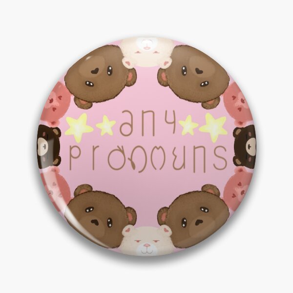 "any pronouns" discrete flippable pin *soft aesthetic* Pin