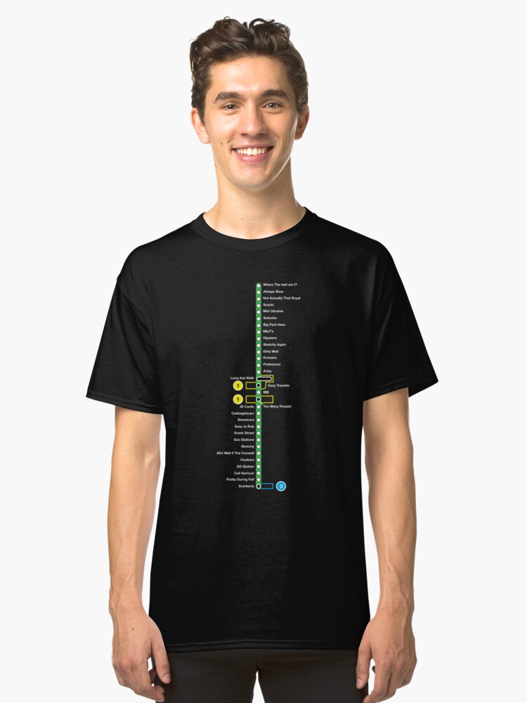 Alternate view of Line 2 Parody Map Classic T-Shirt