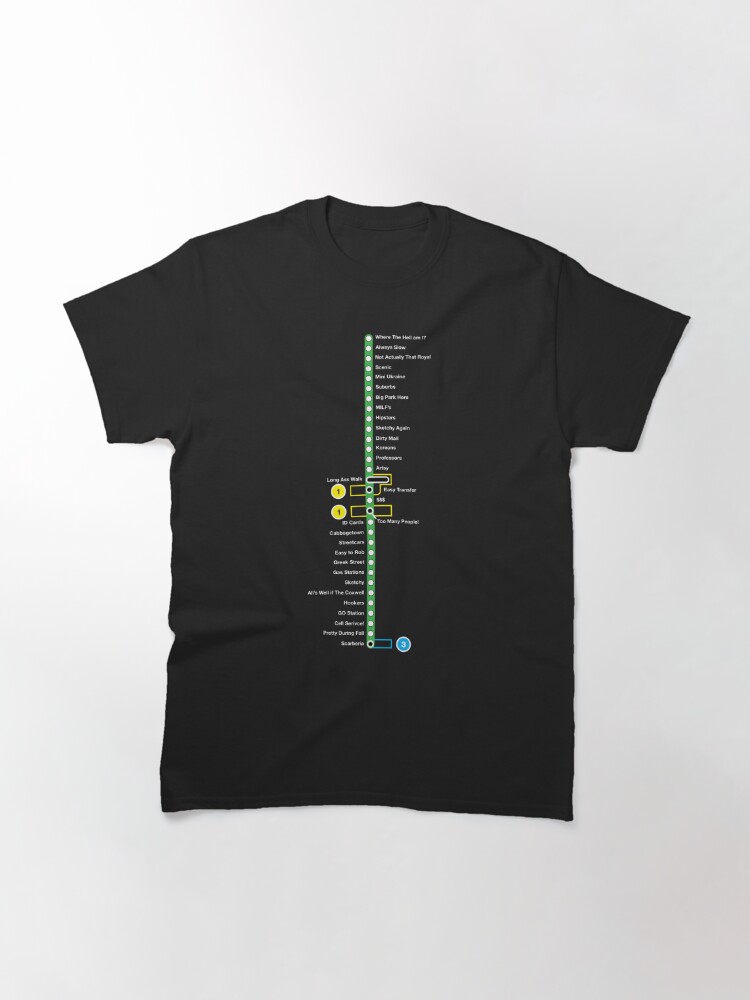 Classic T-Shirt, Line 2 Parody Map designed and sold by ThatOtherZach