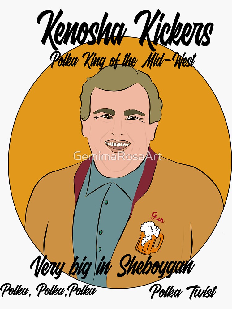 "John Candy Polka" Sticker for Sale by GemimaRosaArt Redbubble