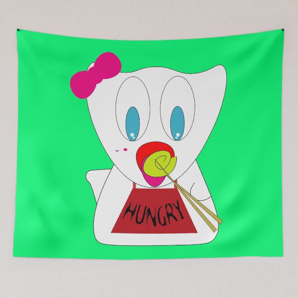 Item preview,  HUNGRY ghost white ghost my work funny cute gifts designed and sold by karim-666.