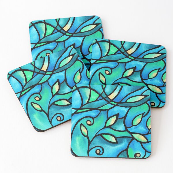 Item preview, Art Nouveau Batik Stained Glass Style Watercolor Art II designed and sold by Irina Sztukowski.