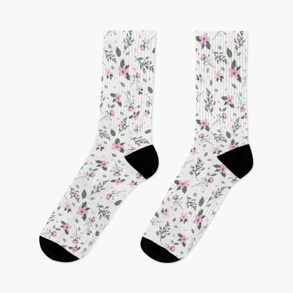 Item preview, Hand Drawn Pattern of Delicate Pink Spring Flowers and Leaves designed and sold by Anna Dreams_Art.