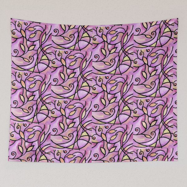 Item preview, Art Nouveau Batik Stained Glass Style Watercolor Art IV designed and sold by Irina Sztukowski.