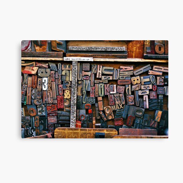 Letterpress Canvas Print