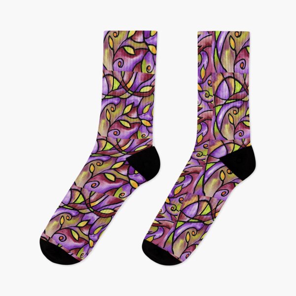 Item preview, Art Nouveau Batik Stained Glass Style Watercolor Art V designed and sold by Irina Sztukowski.