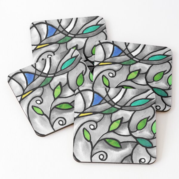 Item preview, Art Nouveau Batik Stained Glass Style Watercolor Art VIII designed and sold by Irina Sztukowski.