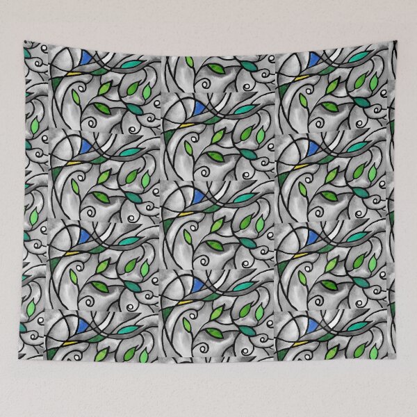 Item preview, Art Nouveau Batik Stained Glass Style Watercolor Art VIII designed and sold by Irina Sztukowski.
