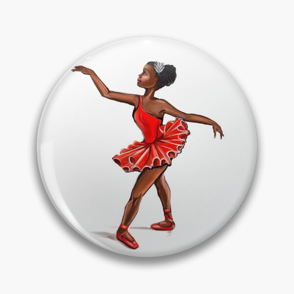 Item preview, Ballet in red shoes - ballerina doing pirouette in red tutu and red shoes  - brown skin ballerina designed and sold by Artonmytee.