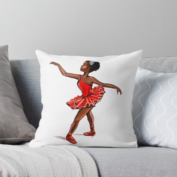 Item preview, Ballet in red shoes - ballerina doing pirouette in red tutu and red shoes  - brown skin ballerina designed and sold by Artonmytee.