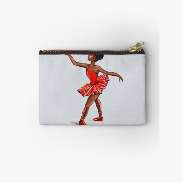 Item preview, Ballet in red shoes - ballerina doing pirouette in red tutu and red shoes  - brown skin ballerina designed and sold by Artonmytee.