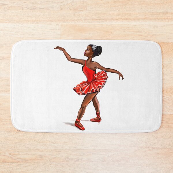 Item preview, Ballet in red shoes - ballerina doing pirouette in red tutu and red shoes  - brown skin ballerina designed and sold by Artonmytee.