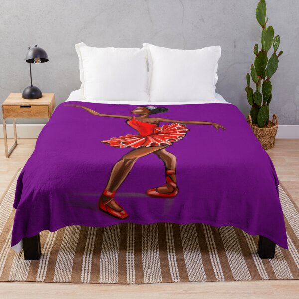 Item preview, Ballet in red shoes - ballerina doing pirouette in red tutu and red shoes - brown skin ballerina designed and sold by Artonmytee.