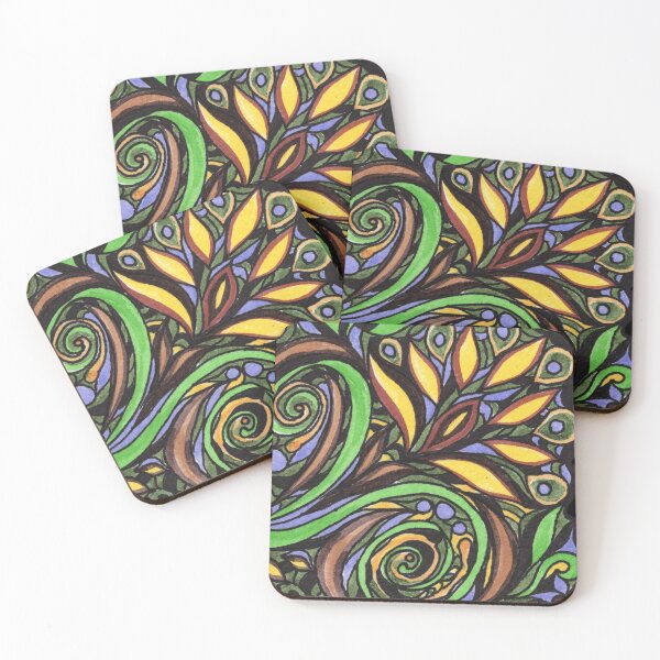 Item preview, Art Nouveau Batik Stained Glass Style Watercolor Art X designed and sold by Irina Sztukowski.