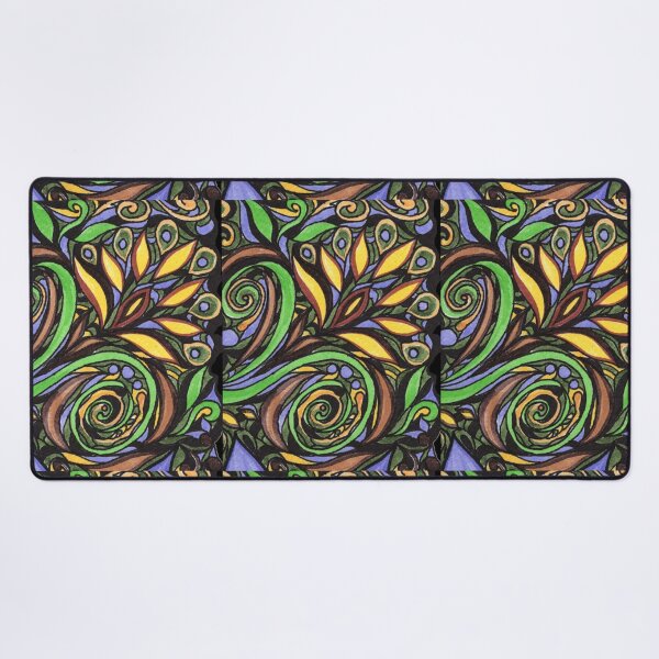 Item preview, Art Nouveau Batik Stained Glass Style Watercolor Art X designed and sold by Irina Sztukowski.