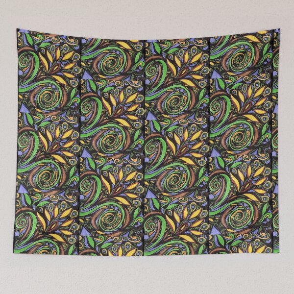 Item preview, Art Nouveau Batik Stained Glass Style Watercolor Art X designed and sold by Irina Sztukowski.