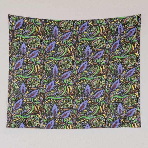 Item preview, Art Nouveau Batik Stained Glass Style Watercolor Art XI designed and sold by Irina Sztukowski.