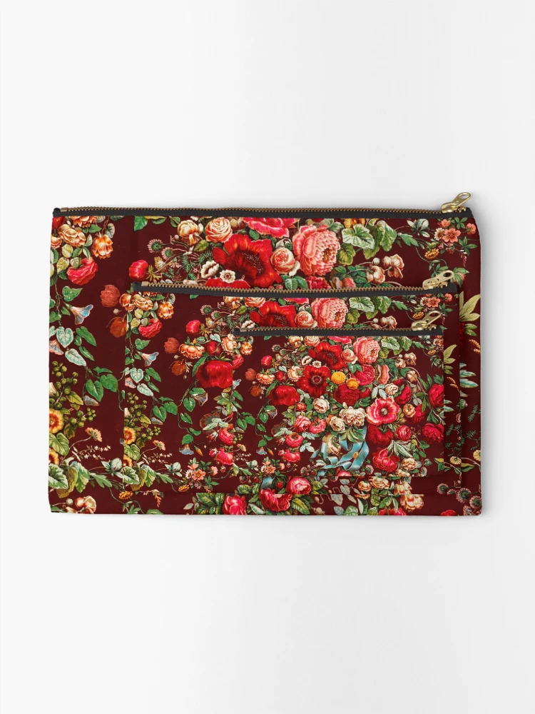Thumbnail 2 of 4, Zipper Pouch, Vintage Flower Pattern, Roses designed and sold by patternme.
